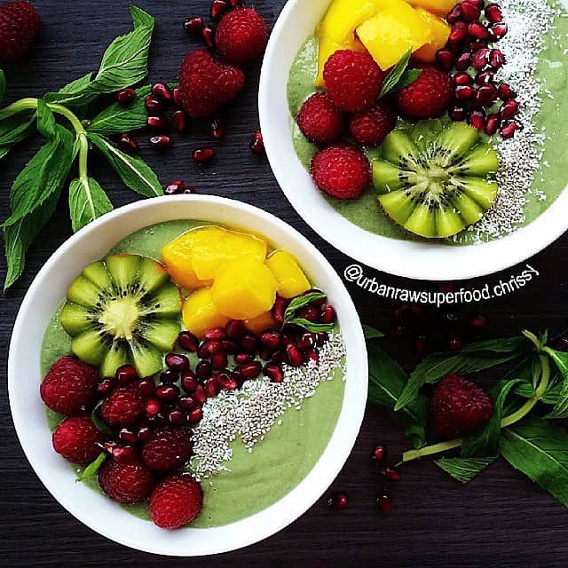 Matcha Green Smoothie Bowls By Urban Raw Superfood Chrissy