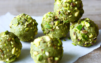 Matcha + Pistachio Bliss Balls By Lilian Dikmans