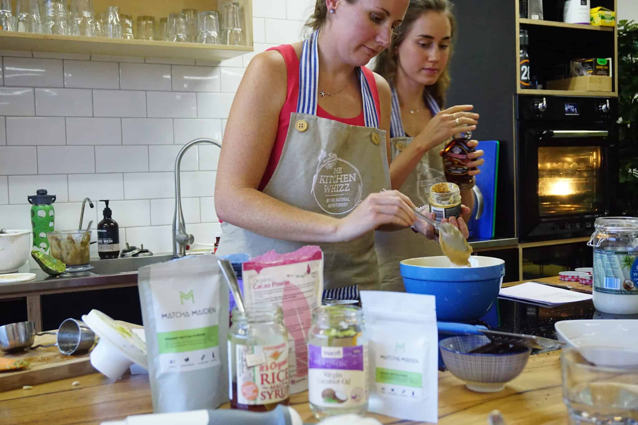 Preparing Cacao Matcha Mousse