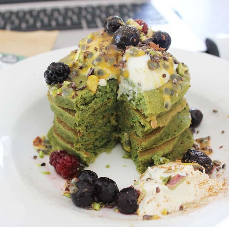 Buckwheat Matcha Pancakes using Organic Green Tea Powder