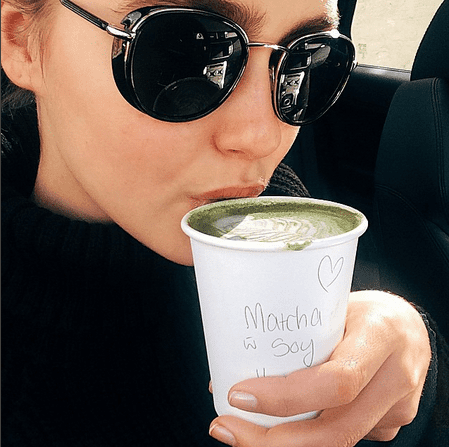 Steph Smith drink Matcha Maiden Soy Latte