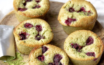 Vegan GF Matcha & Raspberry Friands