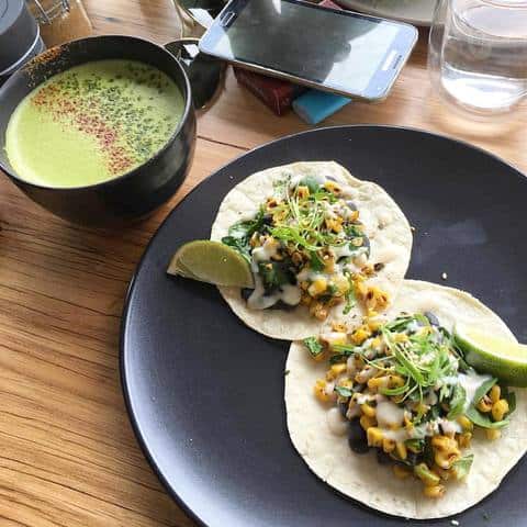 mushroom and blackbean tacos