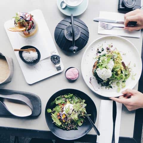 flat lay- style food photograph