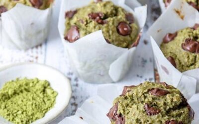 Vegan Matcha Choc Chip Muffins