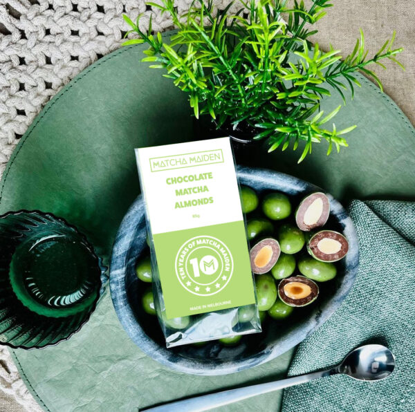 Matcha Chocolate Almonds - 85g - Image 2